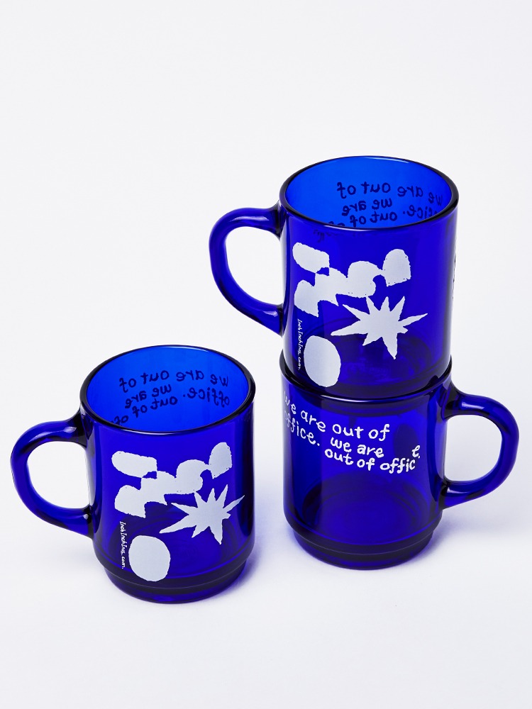Out of Office Blue Glass Mug